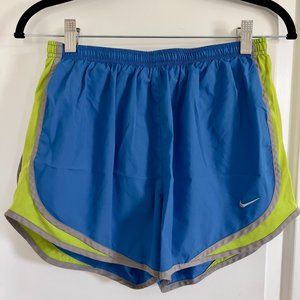 Nike Tempo Women's Dry Fit Brief-Lined Running Shorts in Blue & Green